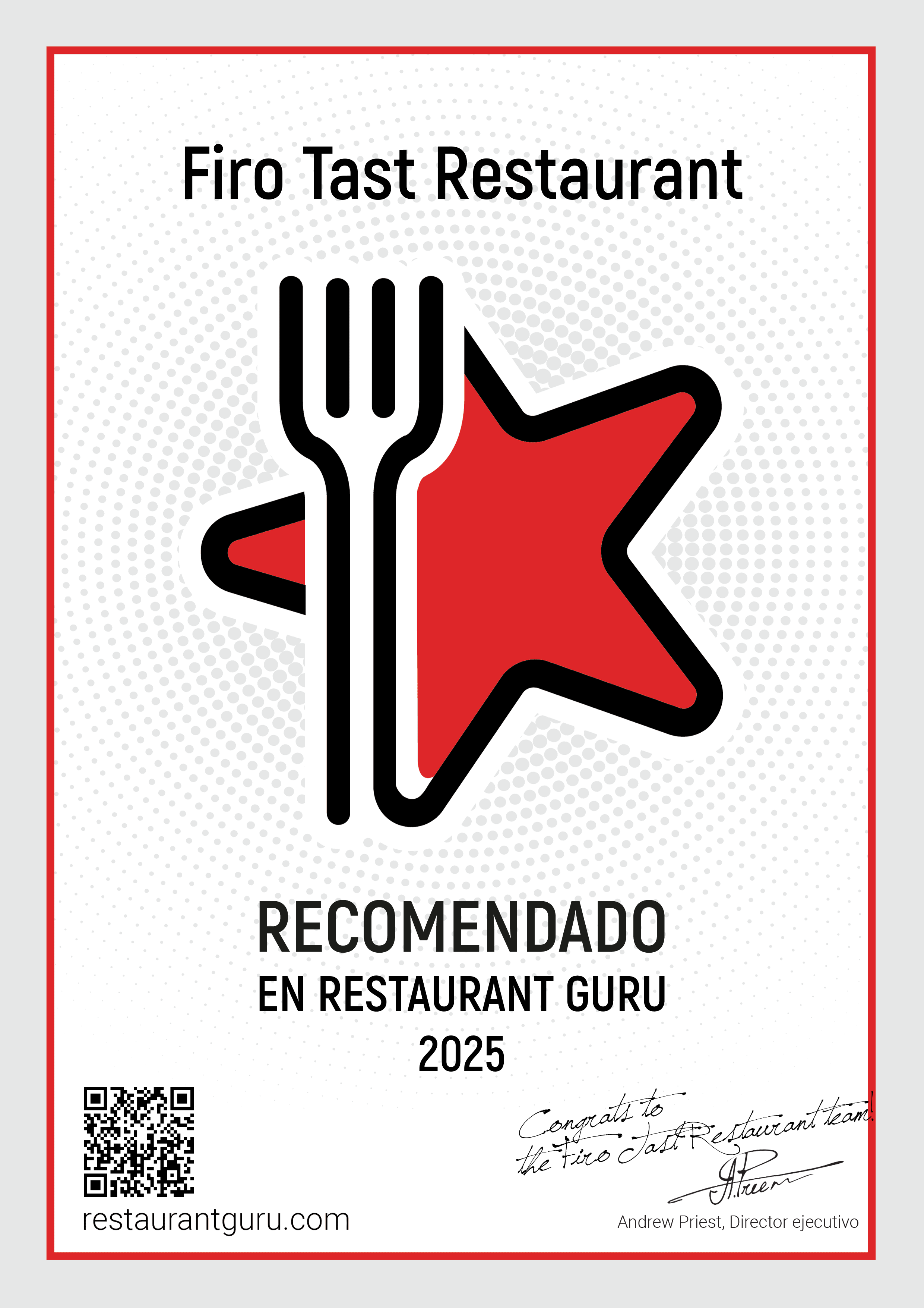 Restaurant Guru Certificate